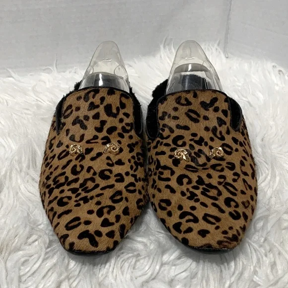 Derek Lam Brown Leopard Print Loafers - Picture 2 of 10